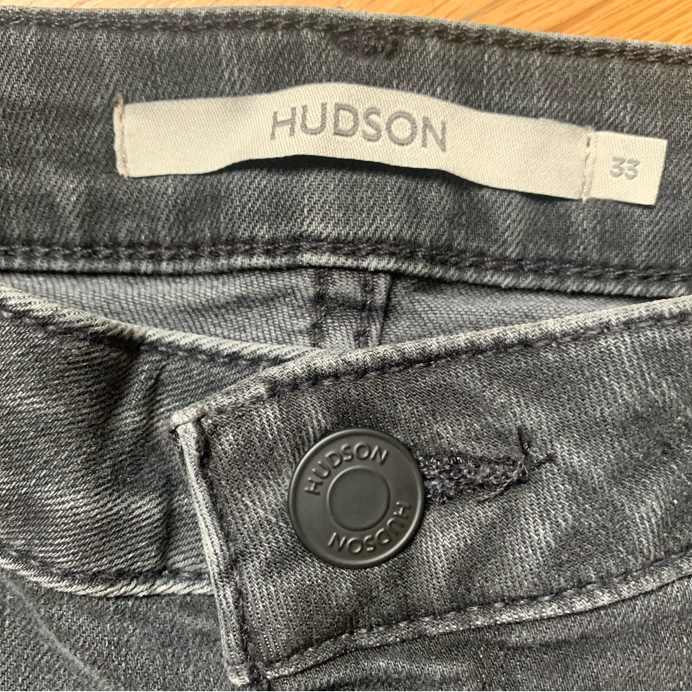 NWT HUDSON HOLLY HI-RISE FLARED WASHED BLACK RAW HEM SOFT STRETCH JEANS SIZE 33 - Picture 8 of 16